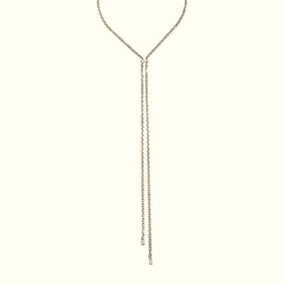 Karl Lagerfeld Jewelry - NWT Karl Lagerfeld x Swarovski Crystal Baguette Lariat Liquid Gold Drop Necklace